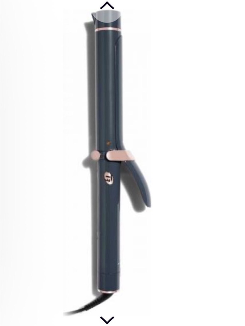 T3 Curling Iron in Navy with Rose Gold Accents